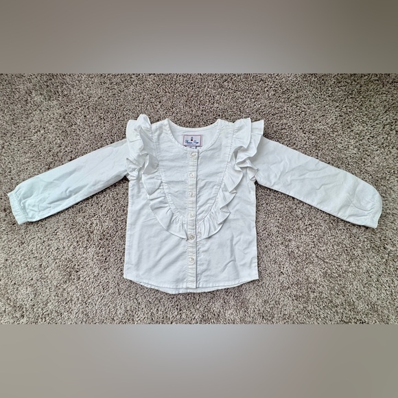 Classic Prep Other - Classic Prep White Ruffled Kids Shirt size 4T